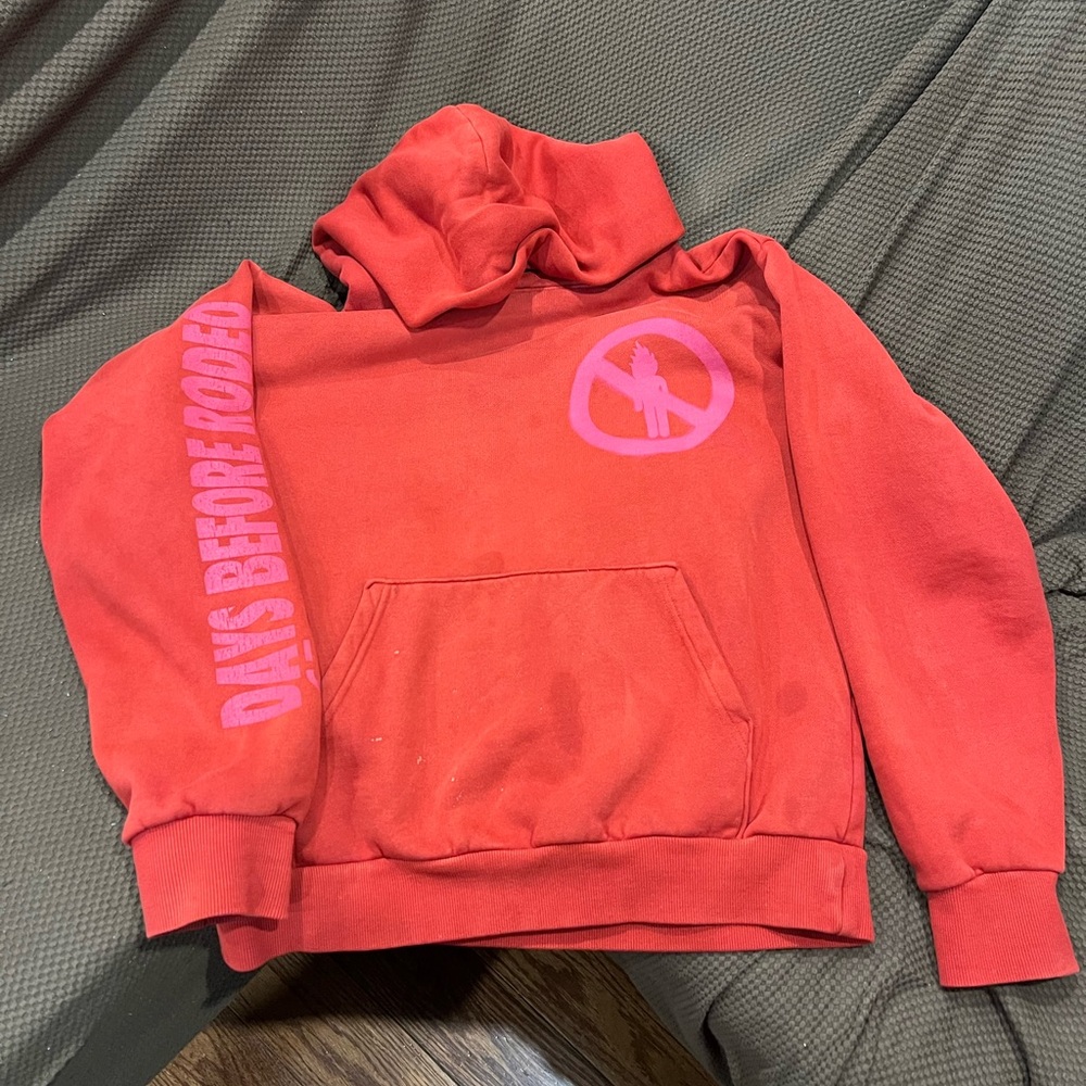 Travis Scott Red Hoodie with Pink Graphic